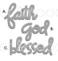 Stanzform Präge Stanzschablone Cutting Die - Paper Smooches - Religiöse Worte - Glaube Gott gesegnet
