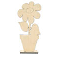 Stehende Blume aus Holz im Topf mit Sockel KD2 Decor