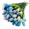 TULPEN 10mm 40Stk. Scrapbooking Maulbeerpapier Blumen Flowers blau mix