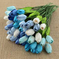 TULPEN 10mm 40Stk. Scrapbooking Maulbeerpapier Blumen Flowers blau mix