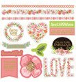 URSUS Set 26 Blatt 15x15 cm einseitig Scrapbooking Craft Papier 190g, Roses