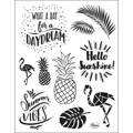 VIVA DECOR Transparent Stempeln Set Motivstempel Clear Stamps -  Flamingo Ananas