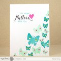 WAFFLE FLOWER Transparent Stempel Motivstempel Clear Stamp Flutter - Schmetterlingsherzen