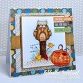 WHIMSY STAMPS - Gummistempel Motivstempel Autumn Owl  Herbst Eule 