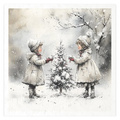 Reispapier-Set - Kinder, Weihnachtsbaum, Schneemann, Schlitten, Winter - RSM201 - Itd Collection