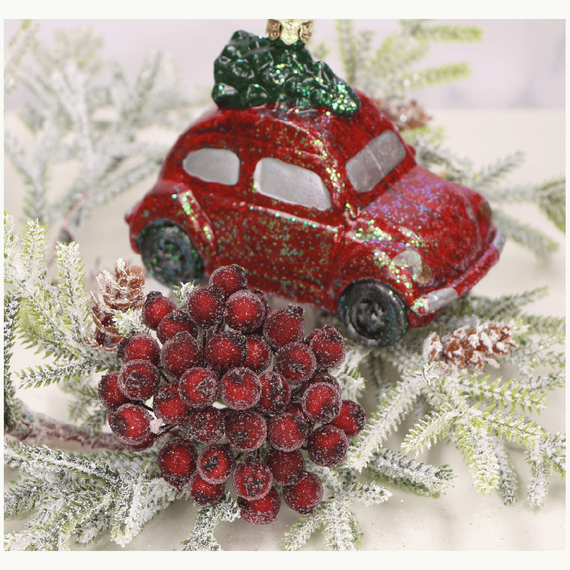 Gefrostete Beeren - bordeaux - 1 Zweig mit 40 Beeren