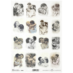 ITD Reispapier Decoupage Bastelpapier, R1982 junge Paare, verliebt, Retro-Fotos