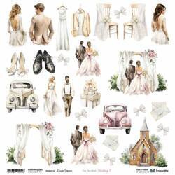 30x30cm doppelseitig Scrapbooking Papier - ScrapAndMe -  Wedding 7 - Ausschneidebogen