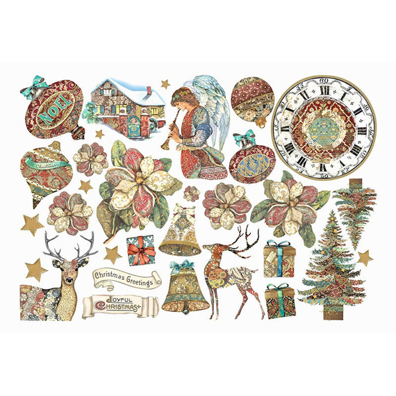 STAMPERIA  Ephemera Cards - Christmas Greetings