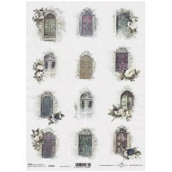 ITD Reispapier Decoupage Bastelpapier Softpapier, R1800 Türen