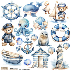 AUFKLEBER ScrapLove Dekor Stickers - Sea Adventure 1
