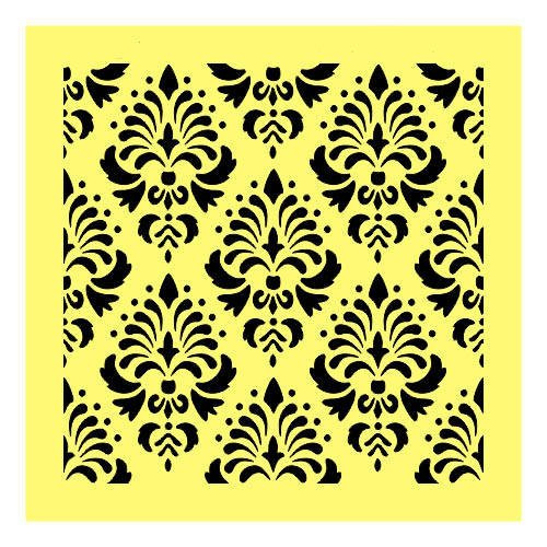 ITD Mixed Media Schablone STENCIL für Decoupage Scrapbooking 16x16, ST0201 Damast