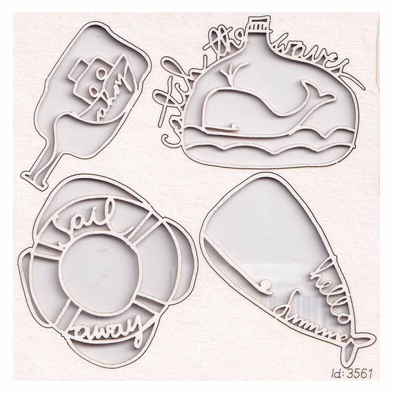Dekorpappe Die Cut Chipboard Segeln Sie weg - Segeln Sie weg - Whalecome Summer - SCRAPINIECrapiniec 3561