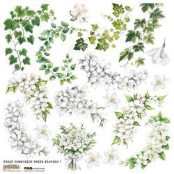 AUFKLEBER ScrapLove Dekor Stickers - First Communion Flowers White 1