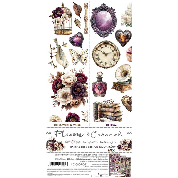Scrapbooking-Zubehör-Set - Craft o'clock - Plum & Caramel - MIX