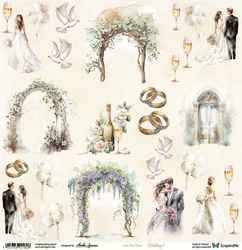 SCRAPandME 30x30cm einseitig Scrapbooking Papier 250g, Wedding 1 