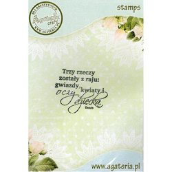 AGATERIA - Transparent Stempel Motivstempel Clear Stamp Trzy rzeczy zostały...- Untertitel PL 