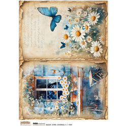 Reispapier Decoupage Bastelpapier A4 - Scraplove - Daisy Junk Journal 6