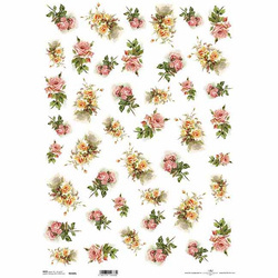 ITD Reispapier Decoupage Bastelpapier A3 Blumen Rosen 0300L