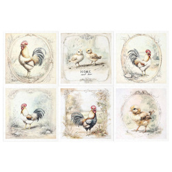 Reispapier-Set-Bastelpapier - ITD - RSM161 Hähne Hühner