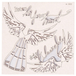 Dekorpappe Die Cut Chipboard - Verletzlich - Groß - Hör auf dein Herz - Scrapiniec