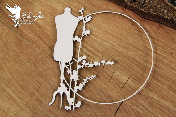 Dekorpappe Die Cut Chipboard - Verwundbar - Kleiner runder Rahmen - Scrapiniec