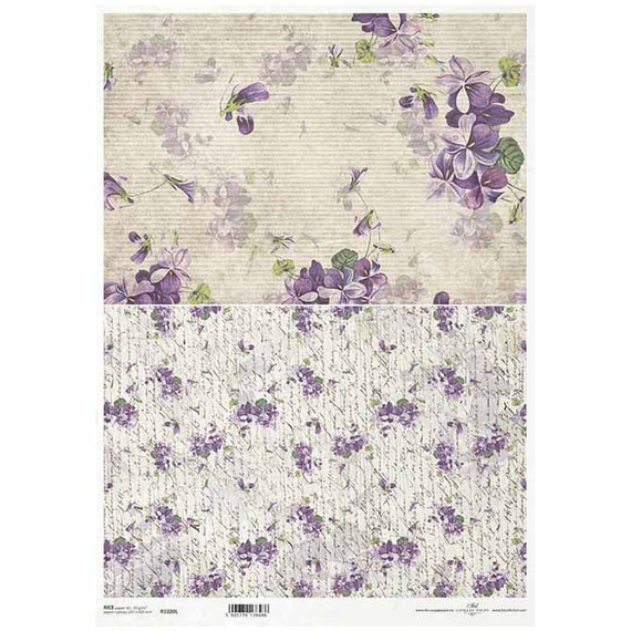 ITD Reispapier Decoupage Bastelpapier A3 Blumen, Veilchen 1020L