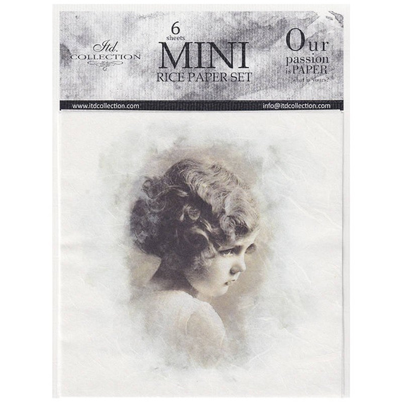 Reispapier-Set, retro vintage, Mädchen - ITD 6tlg 