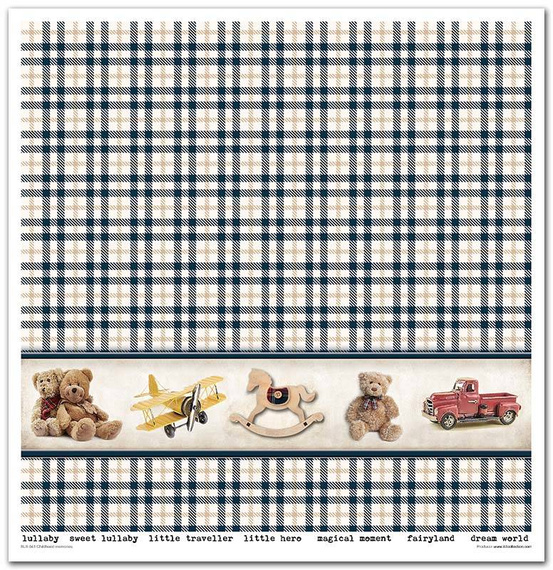 ITD Set 11 Stk 31x32cm einseitig Scrapbooking Papier 200g, Childhood memories blue