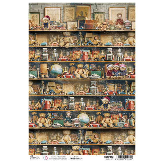 Reispapier für Decoupage A4 - Ciao Bella - Toy Shop Make a Gift Verschenken