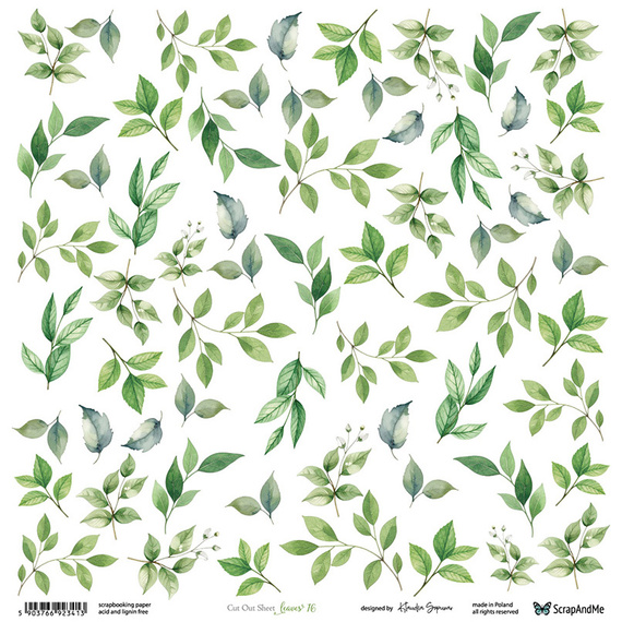 30x30cm doppelseitig Scrapbooking Papier - ScrapAndMe - Leaves 16 - Ausschneidebogen