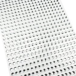SELBSTKLEBENDE KRISTALLE Dekosteine Aufkleber Kreative Bastel Scrapbooking- Silber 8 mm 220 Stk.