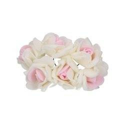 Cremefarbene Schaumrosen mit hellrosa Mitte