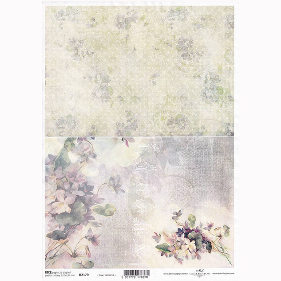 ITD Reispapier Decoupage Bastelpapier Softpapier Serviettentechnik, Veilchen, Punkte R2179