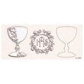 SCRAPINIEC Dekorpappe Die Cut Chipboard Dekoration, Kelch Erstkommunion 3345