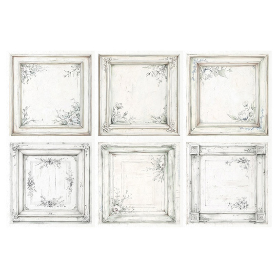Reispapier-Set-Bastelpapier - ITD - RSM171 Dekorative Rahmen, vintage, shabby chic