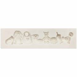 PENTART SILIKONFORM Mold Abformen Gießen Mould, Girlande Baby