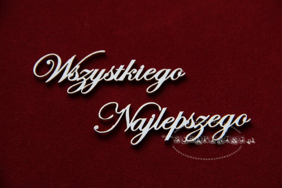 SCRAPINIEC Dekorpappe Die Cut Chipboard Dekoration Ornament, Wszystkiego Najlepszego
