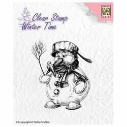 NELLIE'S Transparent Acryl Stempel Motivstempel Clear Stamp, Schneemann