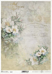 ITD Reispapier Decoupage Bastelpapier R2057 Vergissmeinnicht, Obstblüten