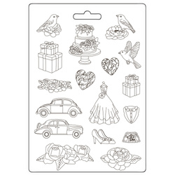 STAMPERIA flexible Gießform aus Kunststoff Form Mold Mould Dekor, Timeless 