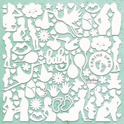 MINTAY Chippies - Dekorpappe Die Cut Chipboard Dekoration Ornament - Baby Shower