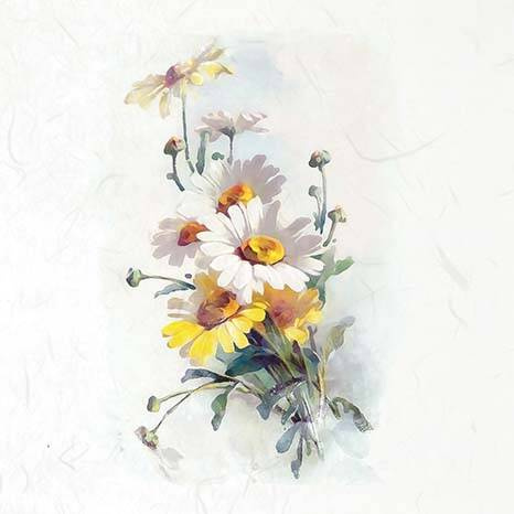 ITD Reispapier Decoupage SET Bastelpapier,  Narzissen, Narzissen, Margeriten RSM074 