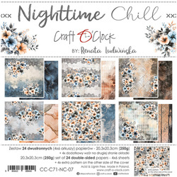 CRAFT OCLOCK 24 Blatt 20x20cm doppelseitig Scrapbooking Papier, Nighttime Chill