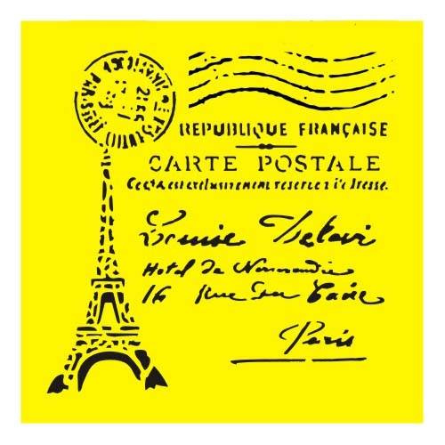 Mixed Media Schablone STENCIL für Decoupage 16x16, Frankreich Eiffelturm