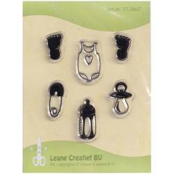 LEANE  Transparent Stempel Motivstempel Clear Stamp - Baby Things Flasche, Sauger, Füße