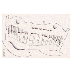 Dekorpappe Die Cut Chipboard Wiege - Schaukelbett SCRAPINIEC