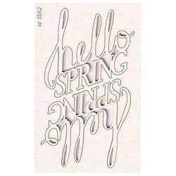 SCRAPINIEC Dekorpappe Die Cut Chipboard Dekoration Ornament, Hello Spring 5562