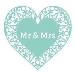 DPCRAFT Stanzform Präge Stanzschablone Cutting Die, durchbrochenes Herz MR&MRS