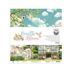P13 Set 12 Blatt 30,5x30,5cm doppelseitig Scrapbooking Papier 240g, Breathe and Bloom